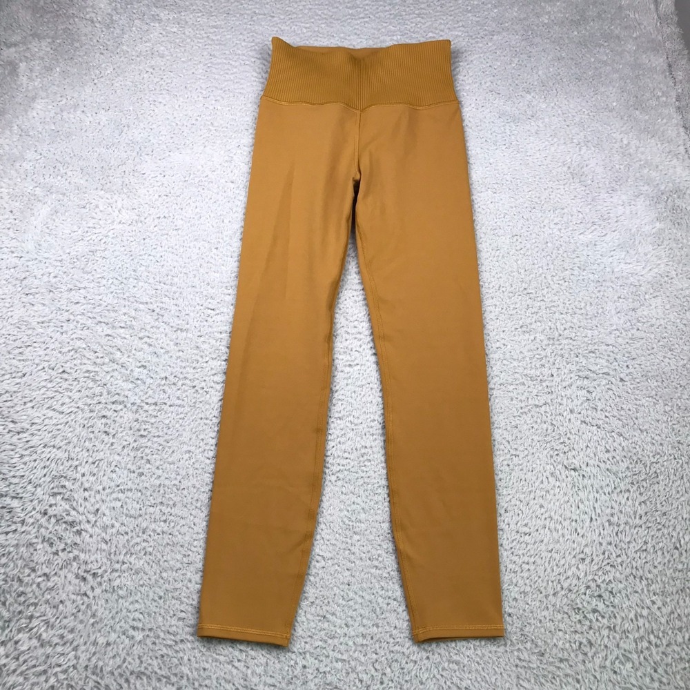 Vuori Rib Studio Leggings Womens S (23x25) Dark Golden Performance Pants